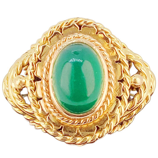 18Kt & Chrysoprase Custom Hand Made Ring