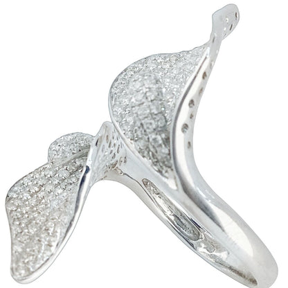 18Kt & Diamond Lily Custom Ring