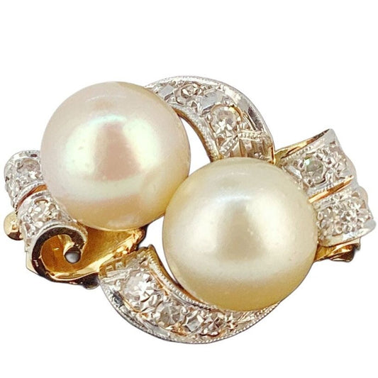 18Kt Platinum Dimond & Pearl Ring