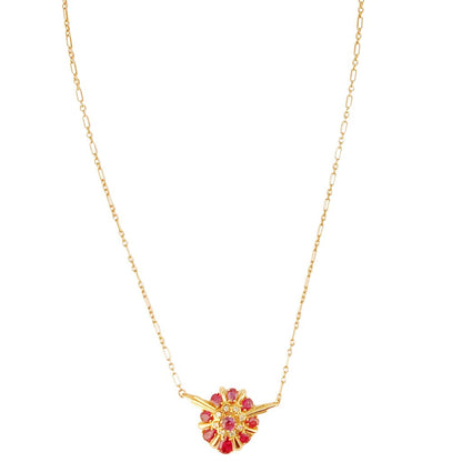 Ruby & Diamond Necklace Set in 14Kt Gold