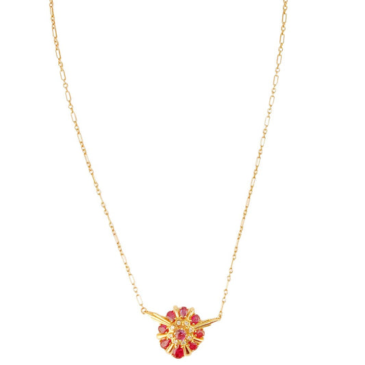 Ruby & Diamond Necklace Set in 14Kt Gold