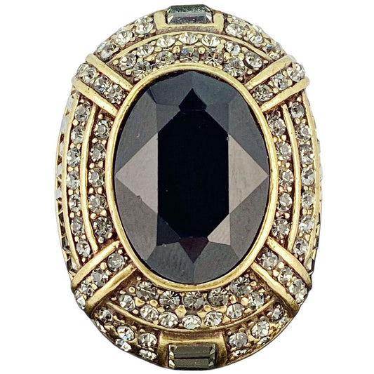 Vintage Heidi Daus Rhinestone Bronze Statement Ring