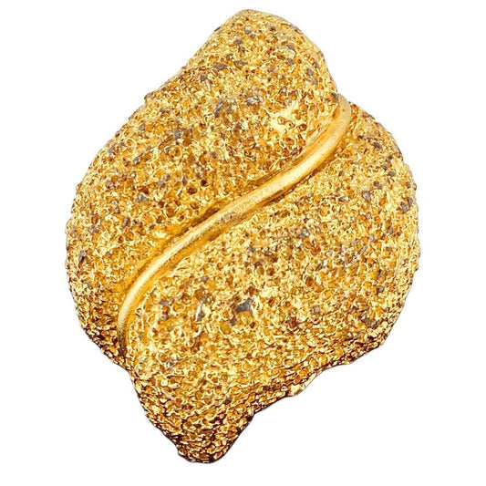 Brushed Gold Tone Shell Ring