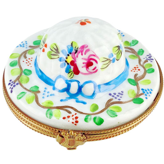 Vintage Limoges Hand Painted Bonnet Trinket Box