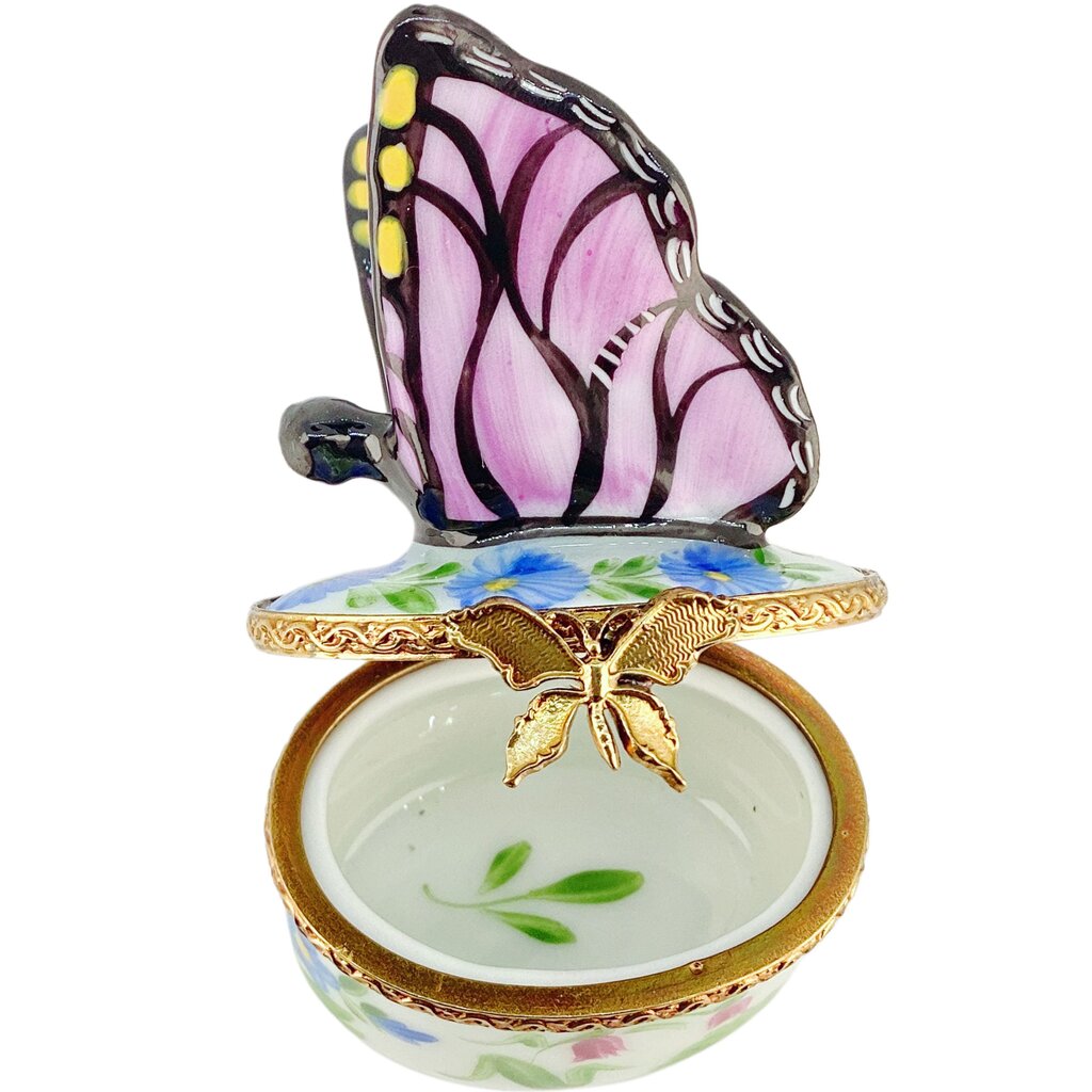 Vintage Hand Painted Limoges "Butterfly" Trinket Box