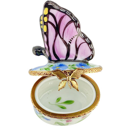 Vintage Hand Painted Limoges "Butterfly" Trinket Box