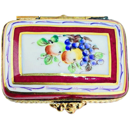 Vintage Limoges Hand Painted Fruit Trinket Box