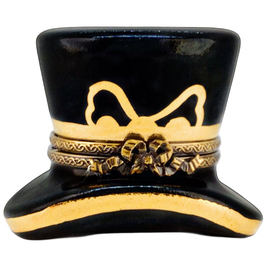Vintage Hand Painted Limoges "Top Hat" Trinket Box