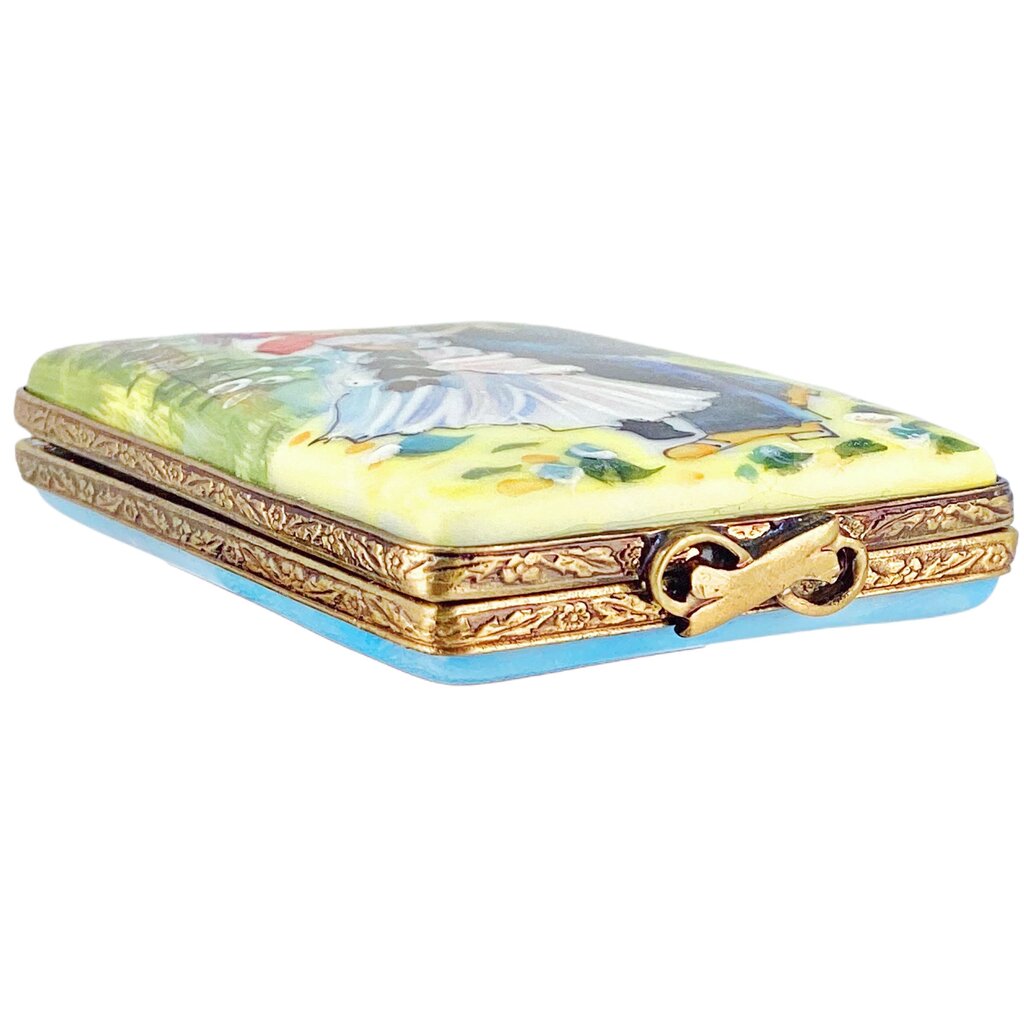 Vintage Hand Painted Limoges "Danse a la Campagne" Trinket Box
