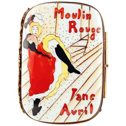 Vintage Hand Painted Limoges "Moulin Rouge" Trinket Box