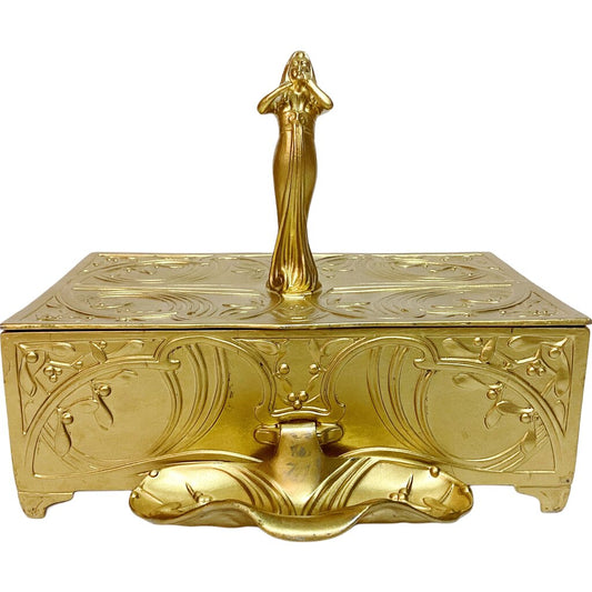 Art Nouveau Gold Plated Humidor