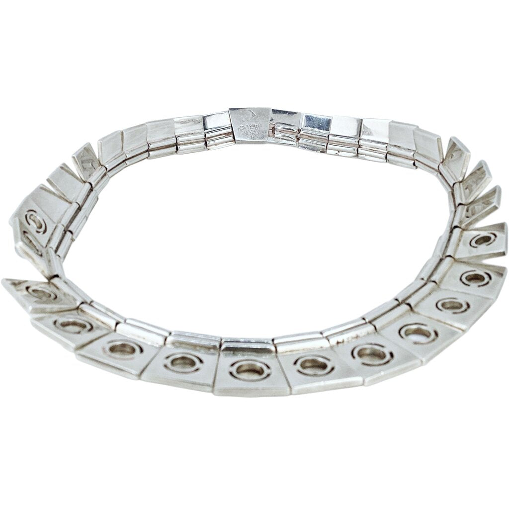 Antonio Pineda. Mid-Century Modernist Sterling & Moonstone Necklace