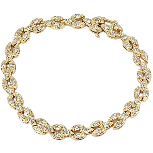14Kt Gold & Diamond Bracelet (Tested)