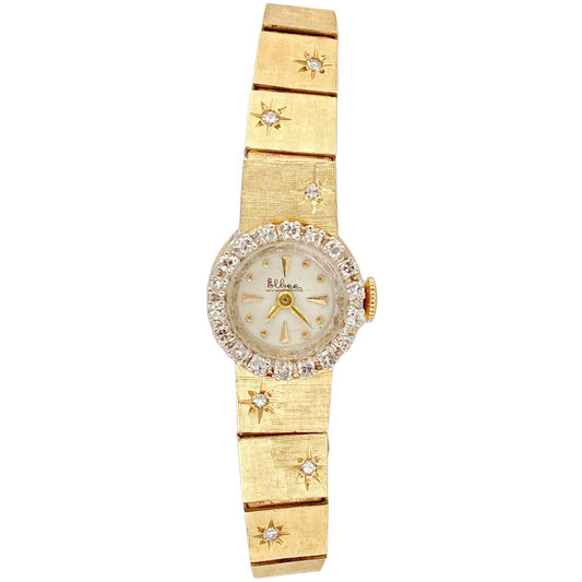 Vintage Elbee 14Kt Gold & Diamond Watch