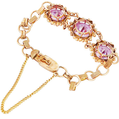 10Kt Gold Bracelet w Synthetic Alexandrite