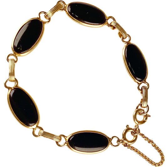 Edwardian Gold Filled & Onyx Bracelet