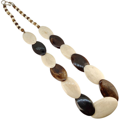 Vintage Cream & Brown Stone Necklace