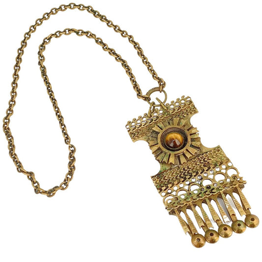 Kalevala Koru Bronze Tigers Eye Pendant Necklace