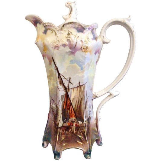 RS Prussia "Masted Schooner" Chocolate Pot