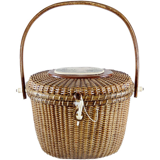Nantucket Basket Purse Signed "Farnum"