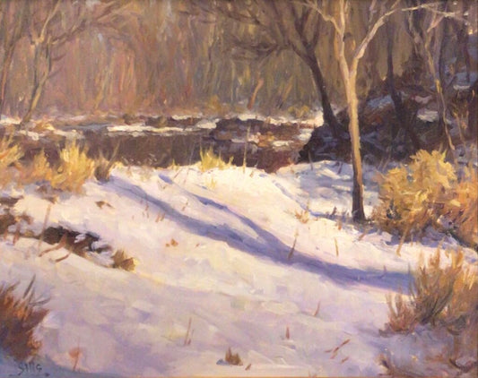 John Brandon Sills. Snowy Landscape. Oil on Canvas.
