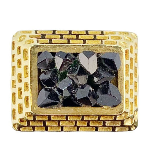 18Kt Gold & Tourmaline Crystals Pyramid Ring