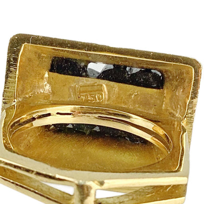 18Kt Gold & Tourmaline Crystals Pyramid Ring
