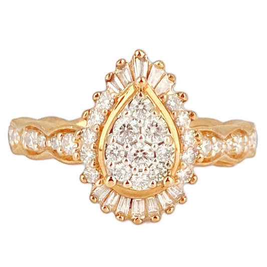 14Kt Rose Gold & Diamond Ring
