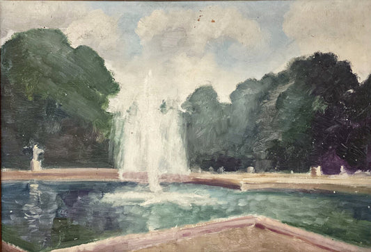 Marguerite Dorbritz. Parisian Fountain. Oil on Board.