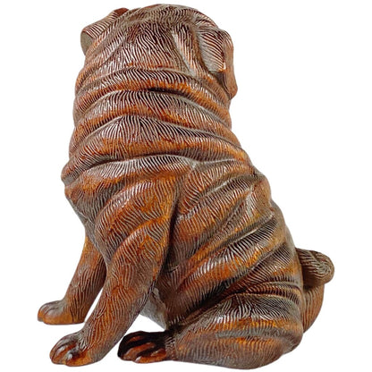 Wood Carved Dog Netsuke