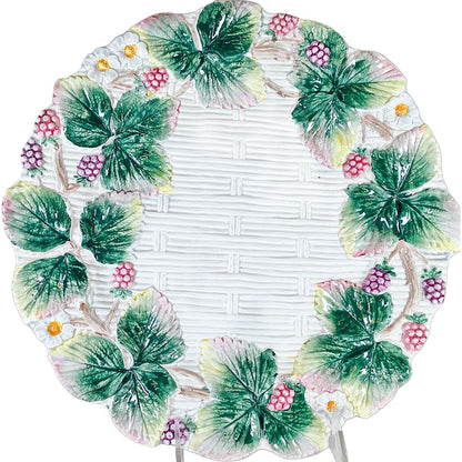 Blackberry Basket Weave Majolica Plate