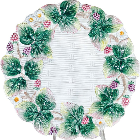 Blackberry Basket Weave Majolica Plate