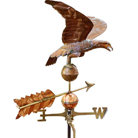 Antique Copper American Eagle Weathervane on Stand