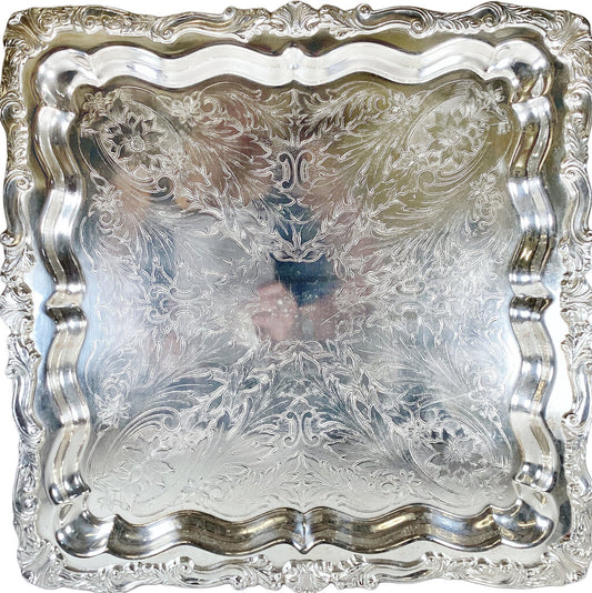Silver Plate Square Salver
