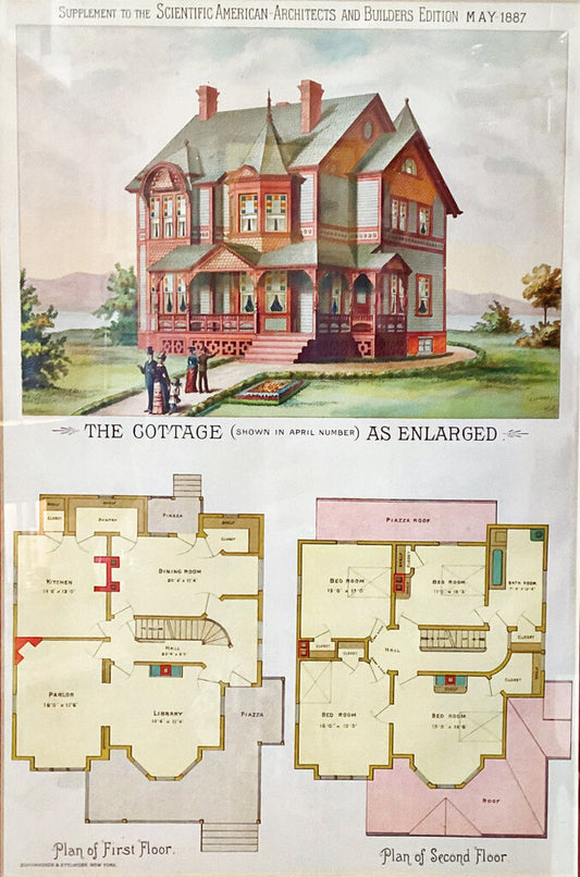 Scientific American-Architects & Builders Lithograph. 1887.