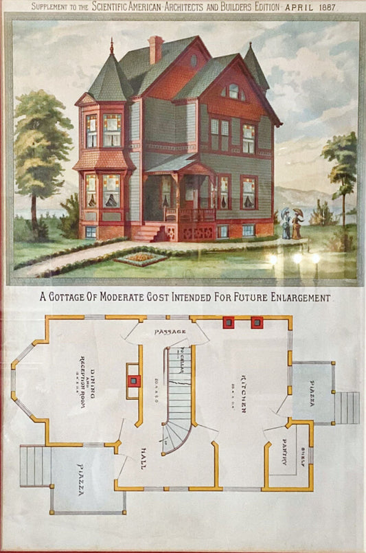 Scientific American - Architects & Builders Lithograph. 1887