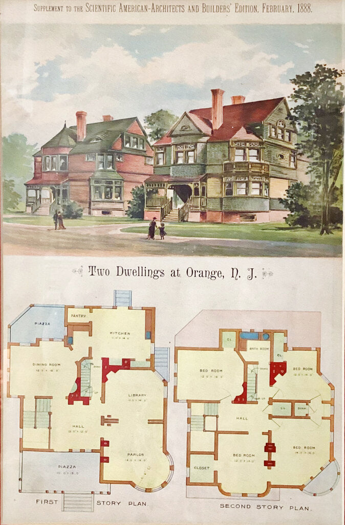 Scientific American - Architects & Builders Lithograph. 1888