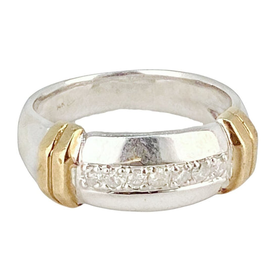 14Kt White Gold Men's Ring set w Diamonds