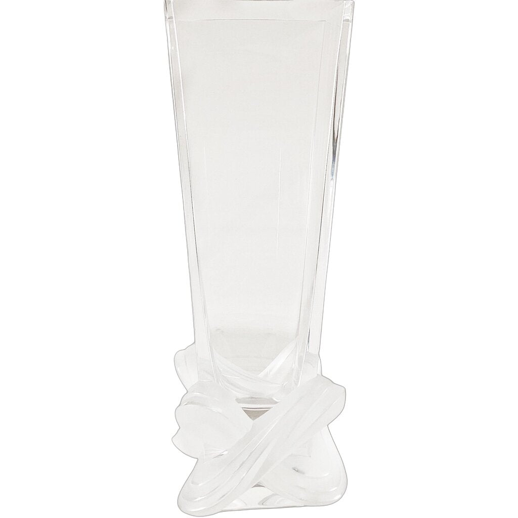 Lalique "Lucus" Molded Clear & Frosted Crystal Vase