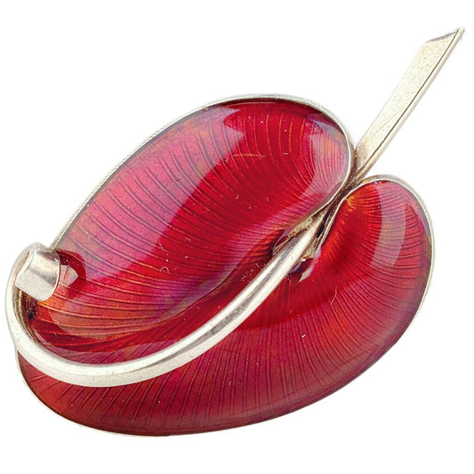 Vintage Volmer Bahner Denmark Sterling Guilloche Enamel