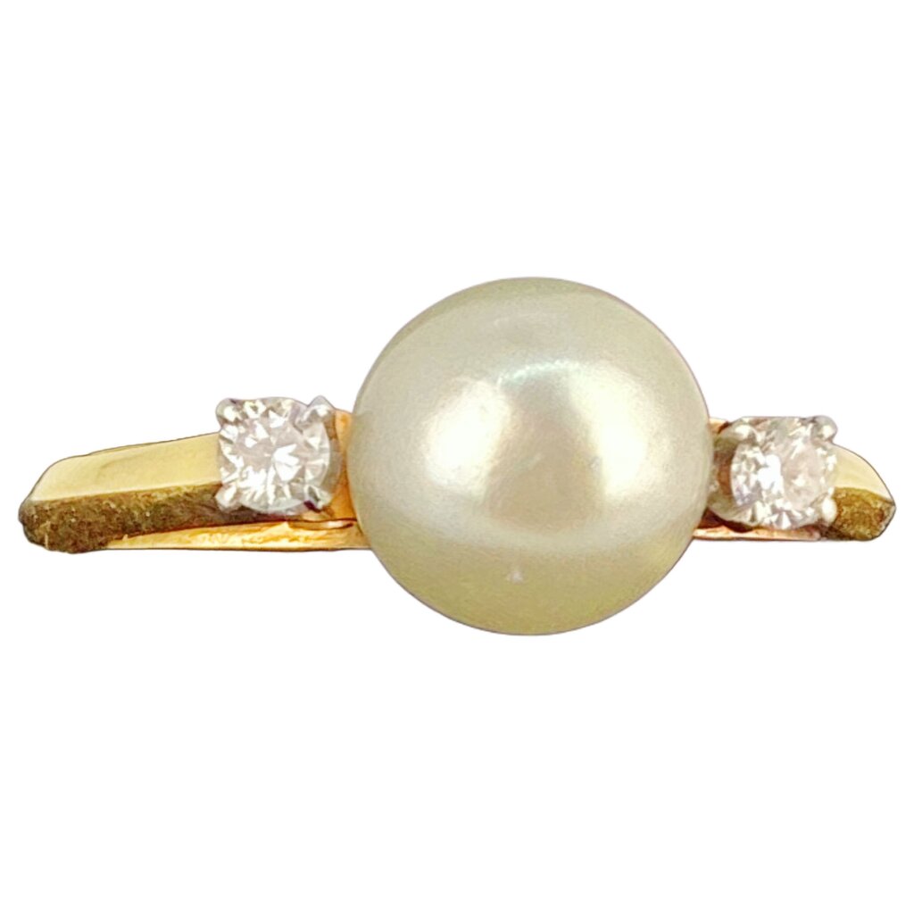 Pearl & Diamond 14Kt Gold Ring