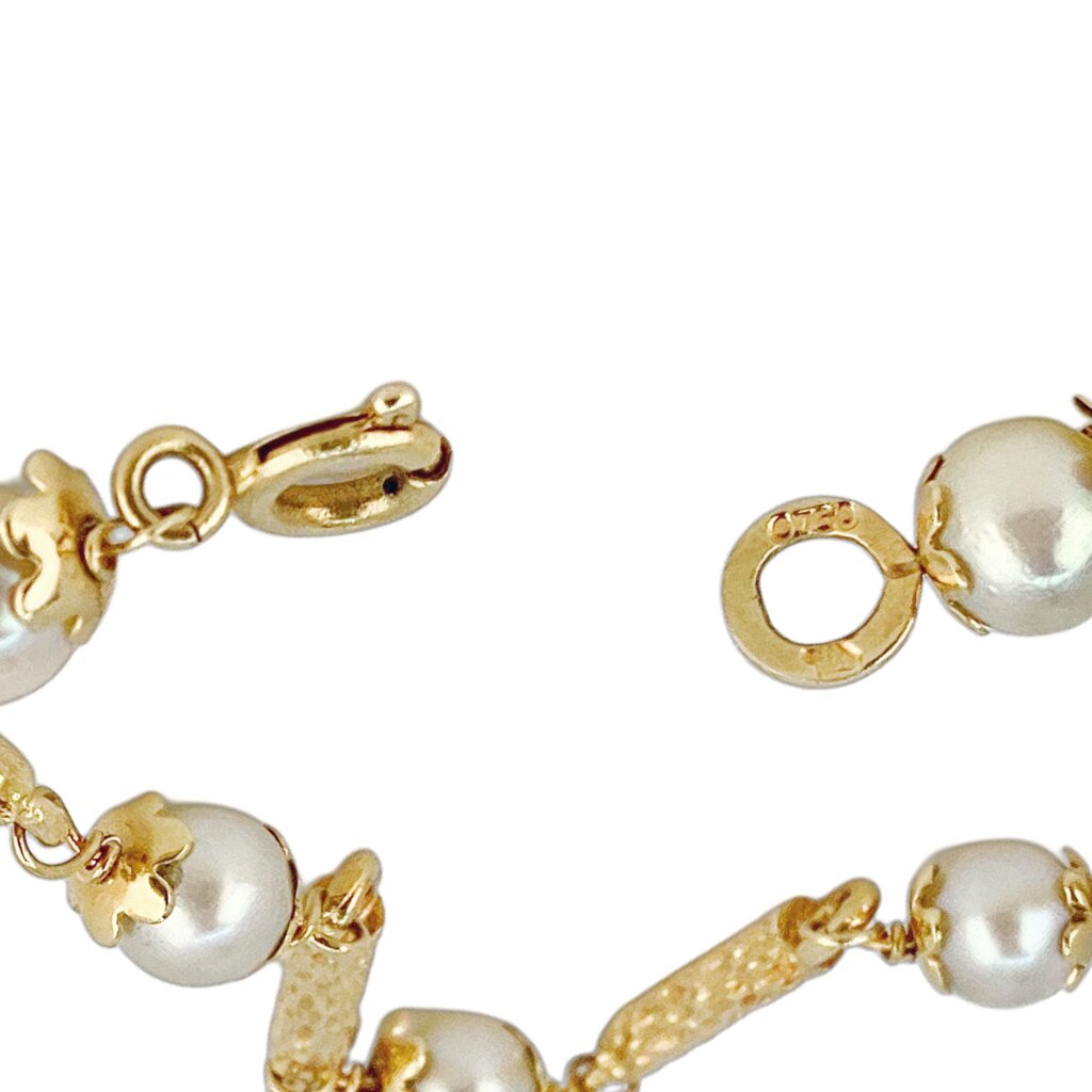 Gold & Pearl Bracelet w 7 (5.5mm) Pearls