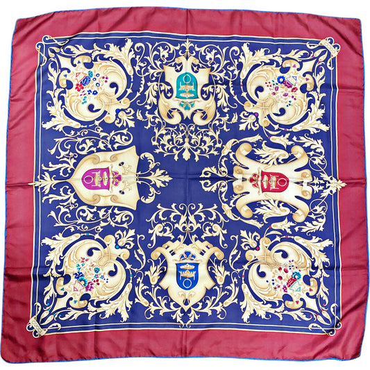Gucci Burgundy & Navy Silk Scarf (Orig $525)
