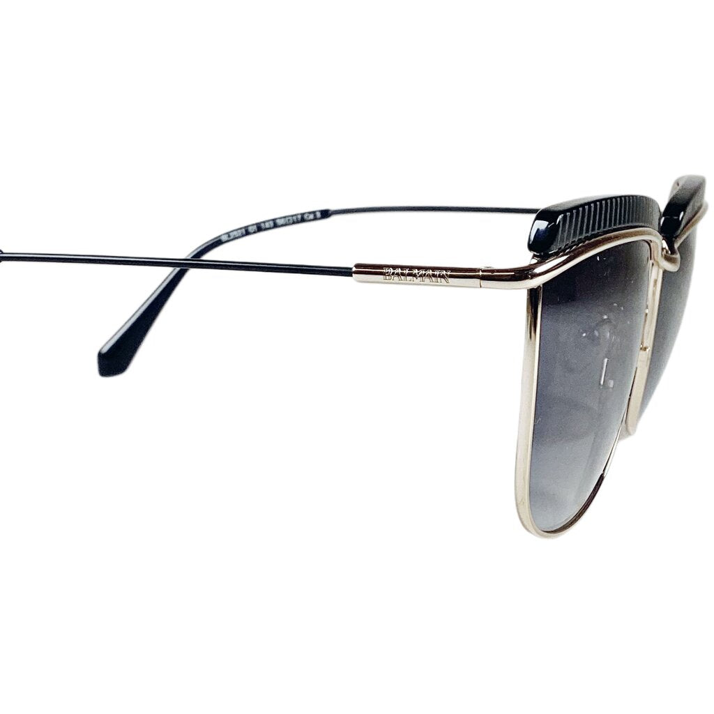 Balmain Black & Gold Tone Sunglasses (Orig $500)