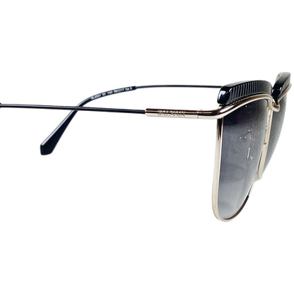 Balmain Black & Gold Tone Sunglasses (Orig $500)