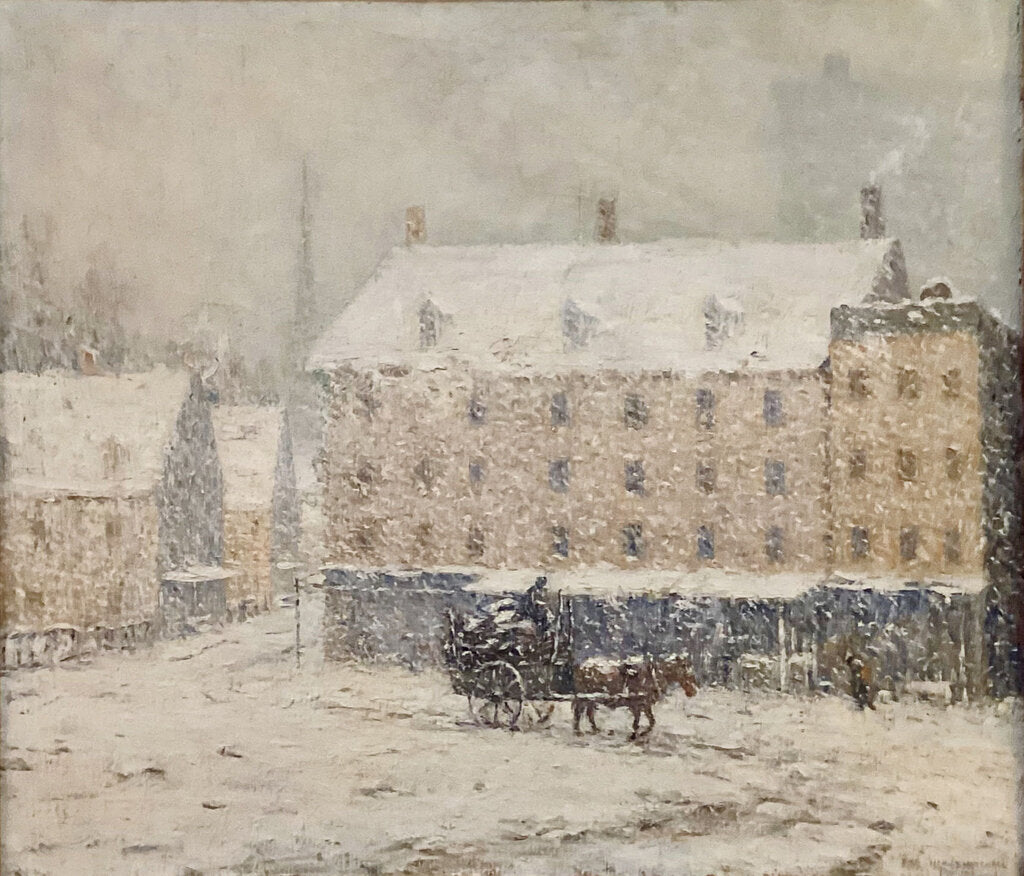 Clark Marshall. Winter Street. Oli on Canvas.