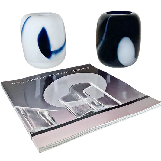 Timo Sarpaneva. Pair of Art Glass Vases. Signed w Retrospective from American Craft Museum Book