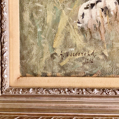 Arthur Macdonald. Boy with Rabbits Oil on Canvas.