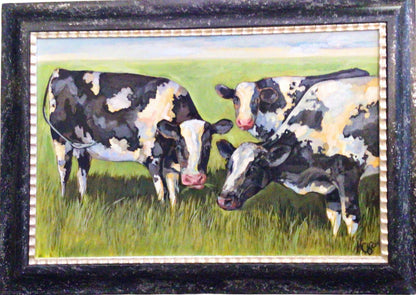 Monica Cascio. Three Cows. Oil on Canvas.