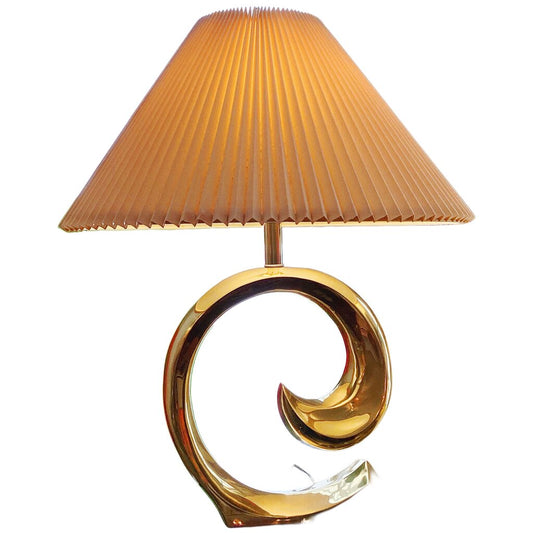 Vintage 1980's Pierre Cardin Brass Wave Lamp